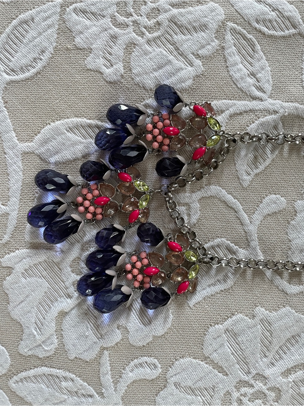 Bold Multicolor Statement Necklace - Pink, & Purple Y2K